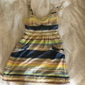 Colorful striped dress.